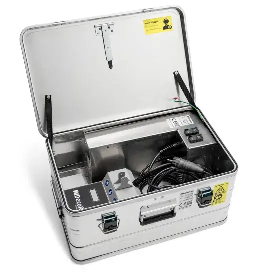 Handheld DecoRad UV curing machine in box